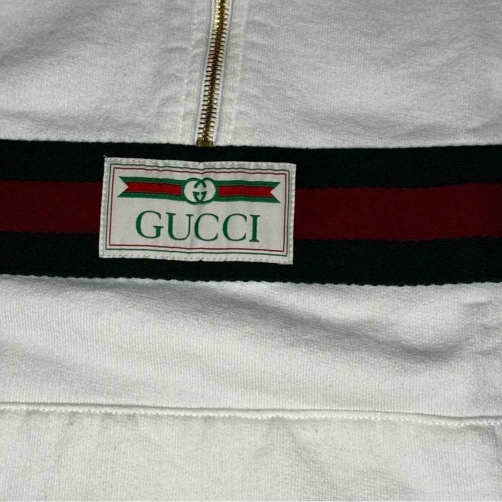 Gucci Web Accent thick White Hoodie Men’s Small